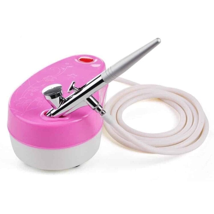 AW Pink Single Action Airbrush Makeup Air Compressor Kit