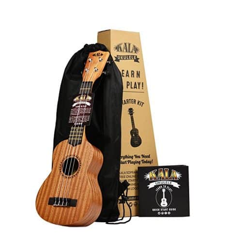 Official Kala Learn to Play Ukulele Starter Kit, Light Mahogany