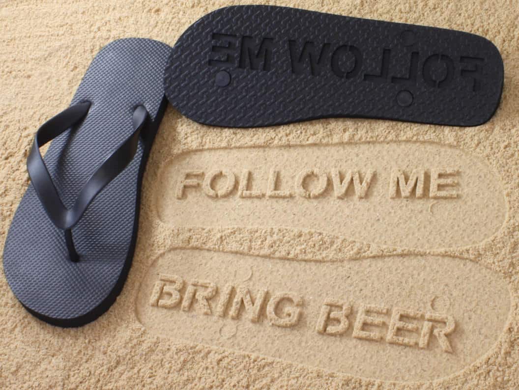 Follow Me Bring Beer Mens Flip Flops