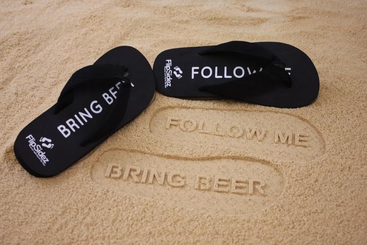 Follow Me Bring Beer Mens Flip Flops