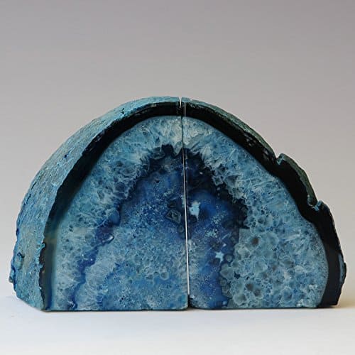 Gem Blue Agate Bookends