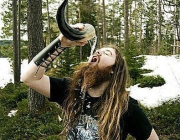 Viking Drinking Horn with Stand