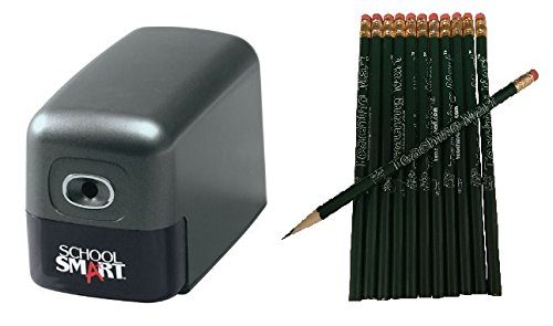 Heavy Duty Electric Pencil Sharpener with 12-Pack TeachingMart Pencils