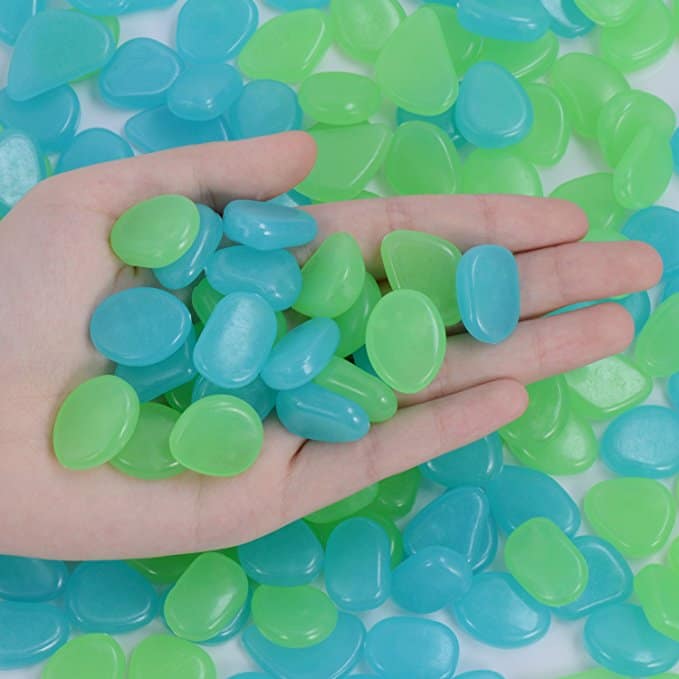 200Pack Glow in the Dark Garden Pebbles