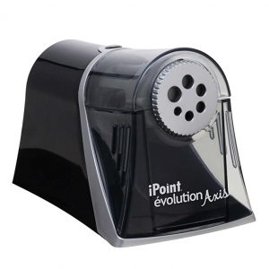 Westcott Electric iPoint Evolution Axis Heavy Duty Pencil Sharpener, Black and Silver