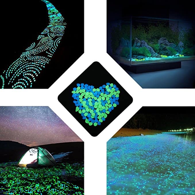 200Pack Glow in the Dark Garden Pebbles