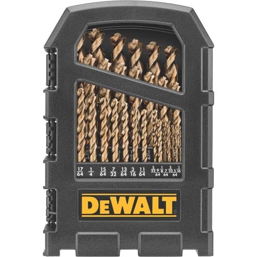 DEWALT DW1269 29-Piece Cobalt Pilot-Point Metal Drill Bit Index Set