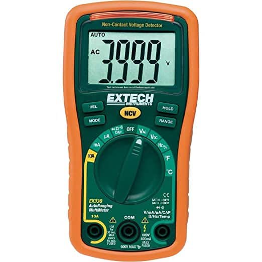 Extech EX330 Autoranging Mini Multimeter with NCV and Type K Temperature