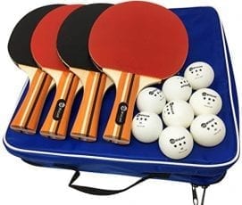 Four-Pack Pro Ping Pong Paddle Set