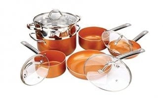 Copper Pan 10-Piece Set Luxury Induction Cookware Set