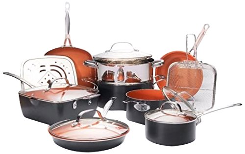 Gotham Steel Ultimate 15-Piece Kitchen Set with Non-Stick Ti-Cerama Copper Coating