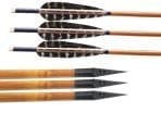 Huntingdoor Bamboo Shaft Archery Hunting Arrows Fletching; Pheasant Feathers,150-grain Broadheads