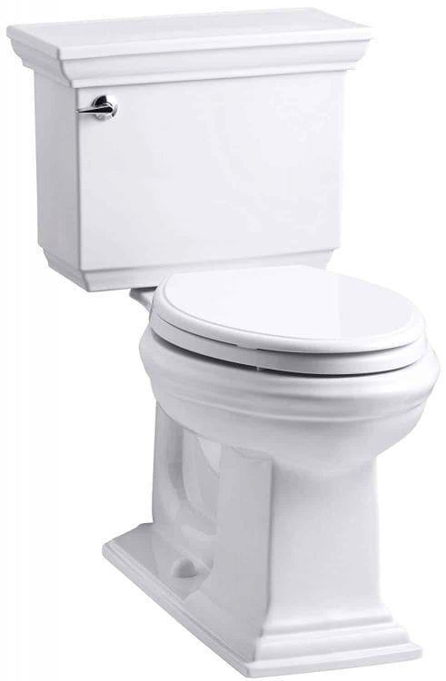 Kohler Memoirs Stately Comfort Height Two-Piece Elongated 1.28 GPF Toilet with AquaPiston Flush Technology and Left-Hand Trip Lever