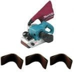 Makita 9403 4″ x 24″ Belt Sander with Cloth Dust Bag and Assortment Pack of 30 Total 4-Inch x 24-Inch Abrasive Sanding Belts (10-pk of 100, 80, and 60 Grit Belts)