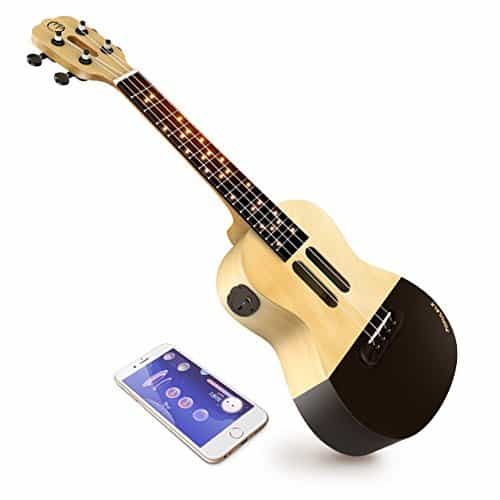 Popuband Populele Smart Ukulele – LED Fretboard, Bluetooth Connection – Free app for iOS and Android, Game Mode for Beginners – Acoustic Concert Size