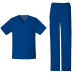 Cherokee Workwear Unisex Stretch V-Neck Top (4725) & Drawstring Pant (4043) Scrub Set