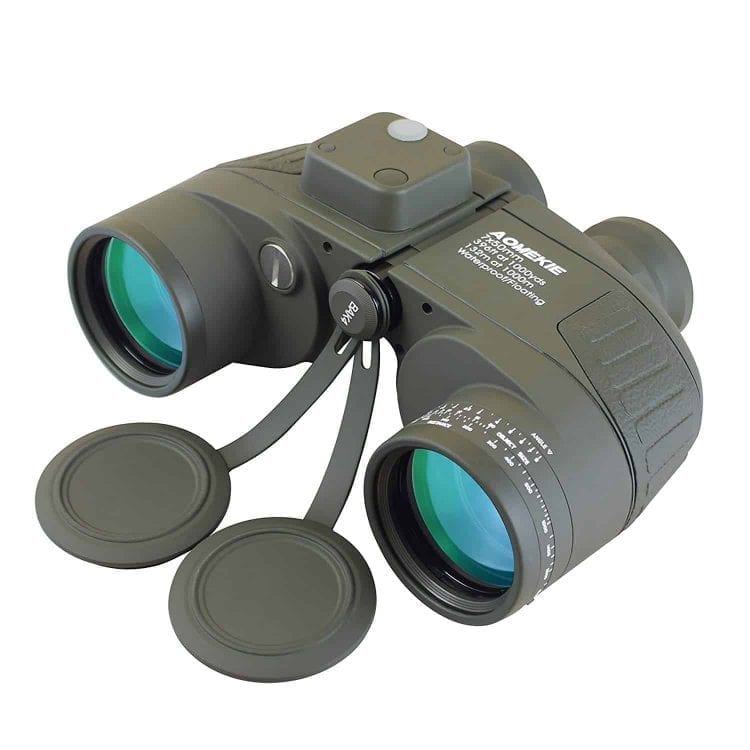 Aomekie Ultimate 7X50 HD Military Marine Binoculars with Illuminated Rangefinder Compass