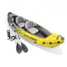 Intex Explorer K2 Kayak, 2-Person Inflatable Kayak Set with Aluminum Oars and High Output Air Pump